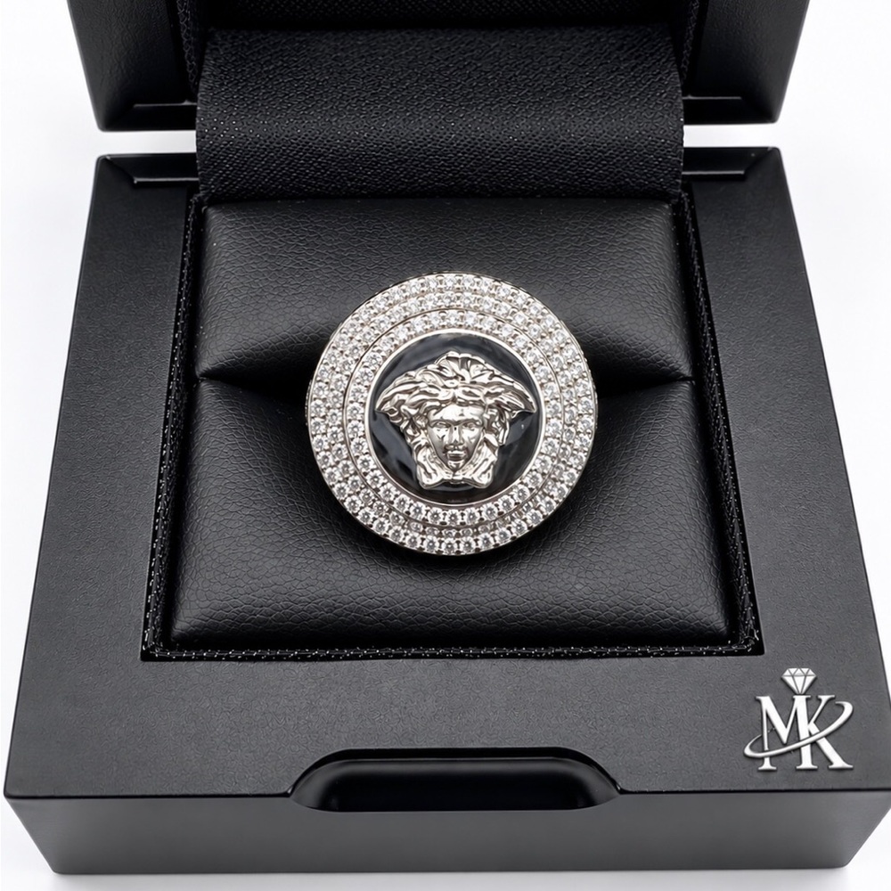 925 Sterling Silver 5.30CTW MOISSANITE Medusa Head Men’s Ring Size 9